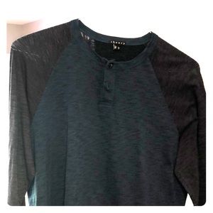 Theory Navy/Black Henley Sz L